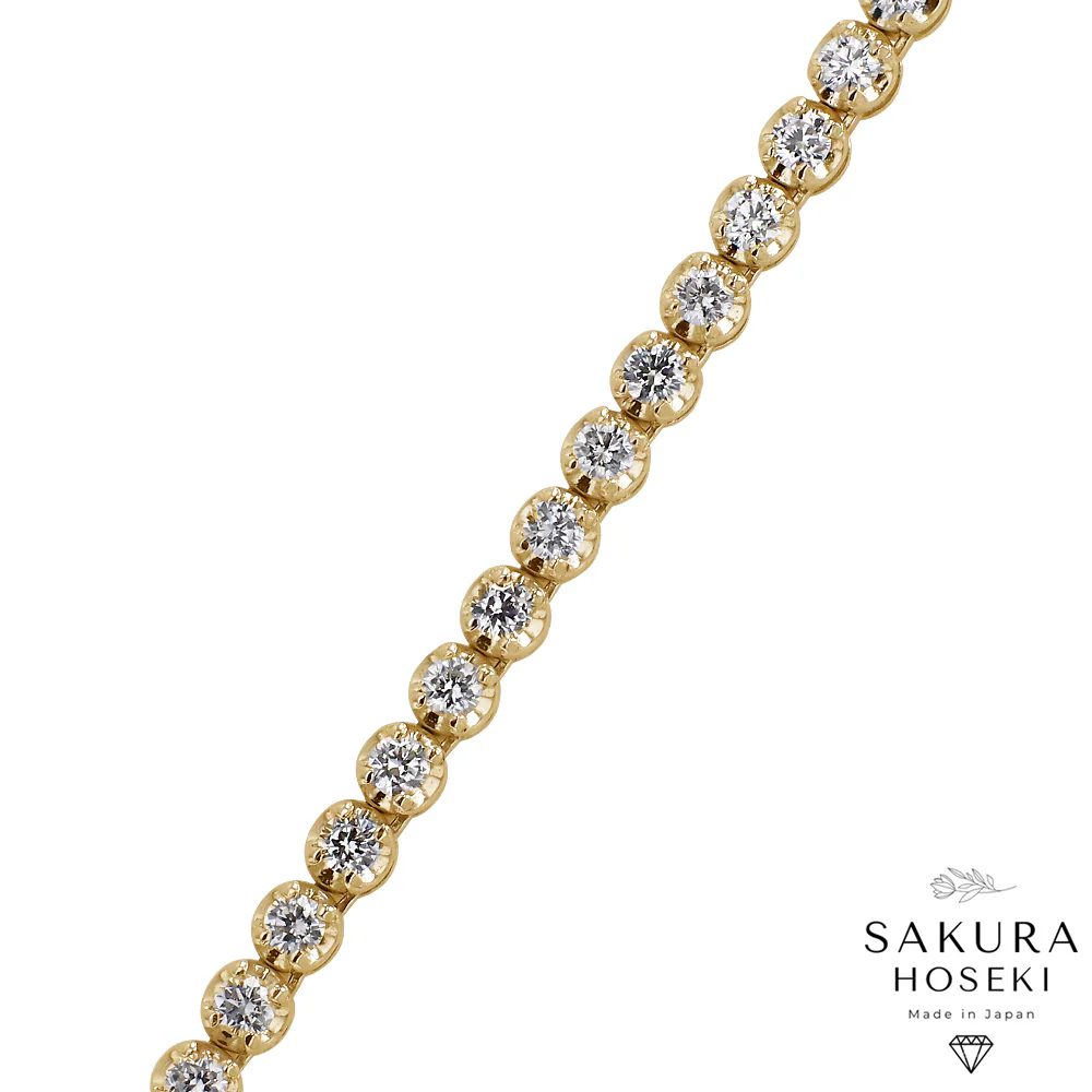 5ct Tennis Necklace Yellow Gold - Image 4