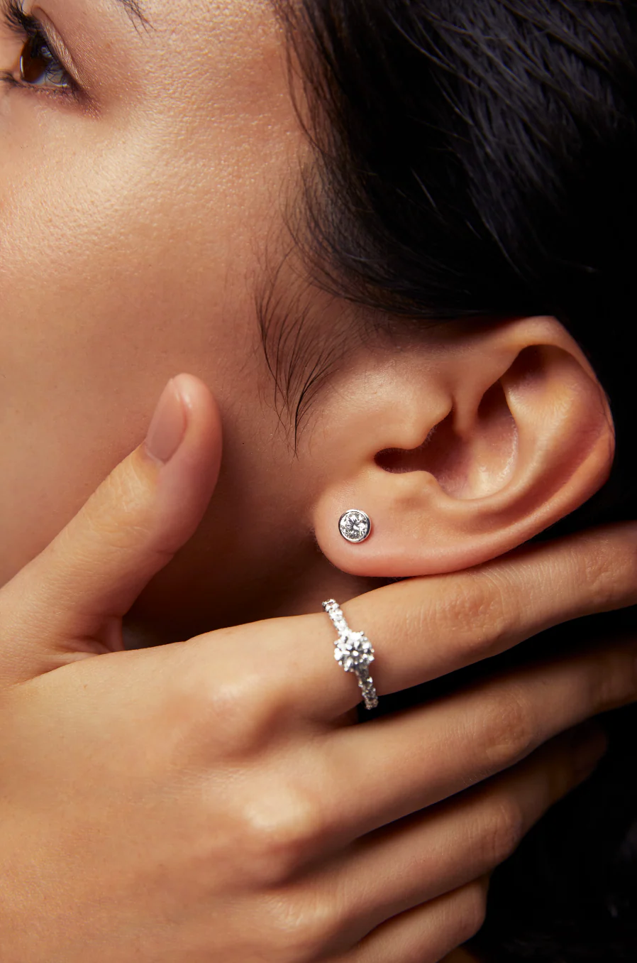 Bezel Studs Rose Gold - Image 3