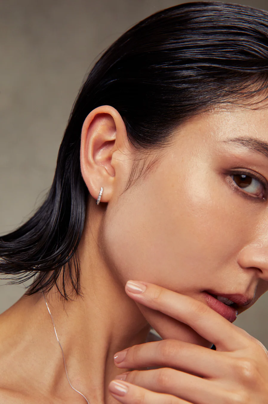 Diamond Hoops Yellow Gold - Image 5